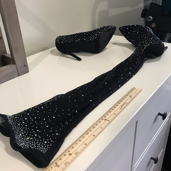 BLACK Sexy Sock Heels - Picture 8 of 9